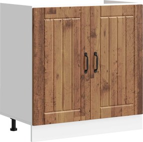 vidaXL Βάση νιπτήρα με πόρτα Lucca 2 pcs Παλιό ξύλο Επεξεργασμένο ξύλο