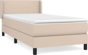 vidaXL Κρεβάτι Boxspring με Στρώμα Καπουτσίνο 100x200εκ.από Συνθ.Δέρμα