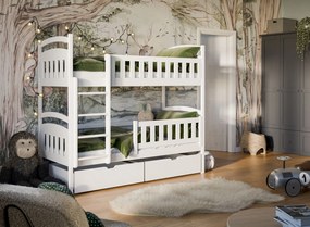 IGNAŚ 80x160 white bunk bed Lano Furniture