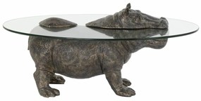 Βοηθητικό Τραπεζάκι DKD Home Decor Διαφανές Χαλκός 80 x 50 x 37 cm