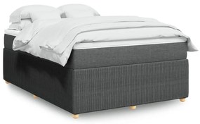 Κρεβάτι Boxspring με Στρώμα Σκούρο Γκρι 160x200 εκ Υφασμάτινο