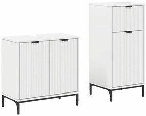 vidaXL Σετ Επίπλων Μπάνιου με συρτάρι 2 pcs Λευκό 39.5 x 36 x 88 εκ