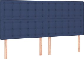 vidaXL Κρεβάτι Boxspring με Στρώμα Μπλε 160x200 εκ. Υφασμάτινο