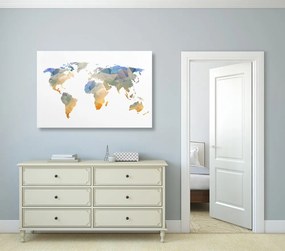 Εικόνα στον πολυγωνικό παγκόσμιο χάρτη από φελλό - 90x60  wooden