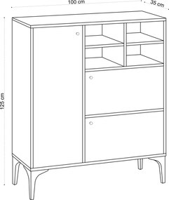 Μπουφές Ewa - 125x100x35 Φυσικό Δρυς
