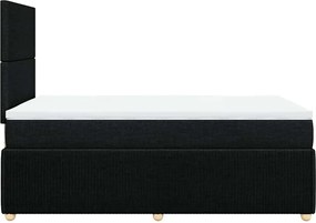 vidaXL Κρεβάτι Boxspring με Στρώμα Μαύρο 120x190 εκ. Υφασμάτινο
