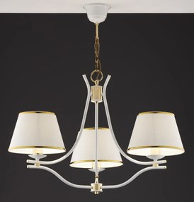 Κρεμαστό Πολύφωτο Samba Φ78cm 3xE27 Λευκό με Χρυσό