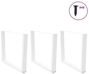 vidaXL Πόδια Τραπεζαρίας Σχήματος V 3 τεμ. Λευκά 100x (72-73,3) εκ. Ατσάλι