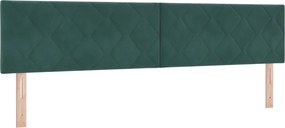 vidaXL Κρεβάτι Box Spring με Στρώμα και LED Σκούρο Πράσινο Βελούδο