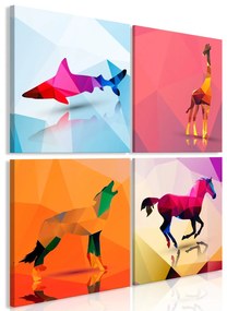 Πίνακας - Geometric Animals (4 Parts) 40x40