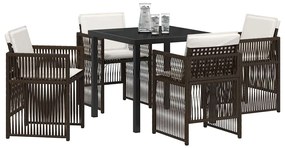 vidaXL Σέτ φαγητού για κήπο 5 pcs Καφέ Χάλυβας με επίστρωση πούδρας