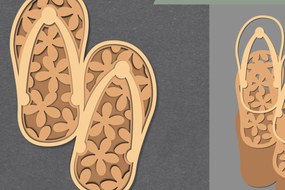 Σετ των 2 Intra απο ξύλο plywood 3mm-4mm πάχος - Διακόσμηση σαγιονάρας με λουλούδια κοπής με λέιζερ Δίασταση 20x20 cm INTRAFABR-111488443