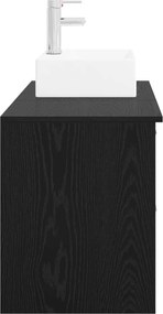 vidaXL Σετ Επίπλων Μπάνιου 2 pcs Μαύρη Δρυς Επεξεργασμένο Ξύλο