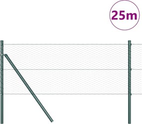 vidaXL Έξιγωνο φράχτη σταθερού εδάφους 25 x 0,6 μ Πράσινο Δίχτυ
