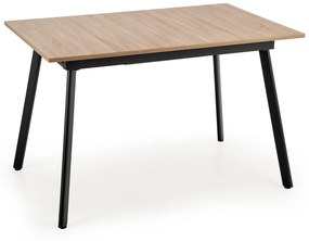 Τραπέζι Houston 603, Sonoma οξιά, Γκρι, Μαύρο, 76x80x120cm, 29 kg, Επιμήκυνση, Ινοσανίδες μέσης πυκνότητας, Μέταλλο | Epipla1.gr