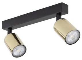 Πλαφονιέρα Φωτιστικό Οροφής 2xGU10 10W IP20 Top TK Lighting-5967-Μαύρο-Χρυσό 5967