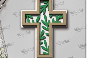 Σετ των 2 Intra απο ξύλο plywood 3mm-4mm πάχος Χριστιανικό Διακόσμηση Δίσκων με Επίπεδη Δίασταση 30x20 cm INTRAFABR-119902039