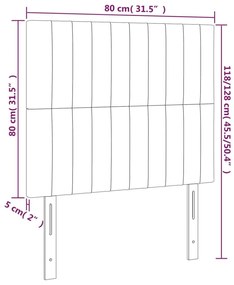 Κεφαλάρι Κρεβατιού LED Ανοιχτό Γκρι 80x5x118/128 εκ. Υφασμάτινο - Γκρι