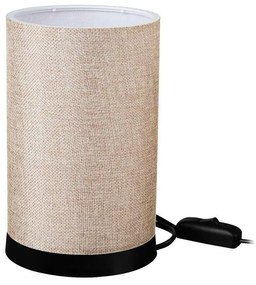 Table lamp Fana fabric in beige shade D14x21cm 14x14x21 εκ.