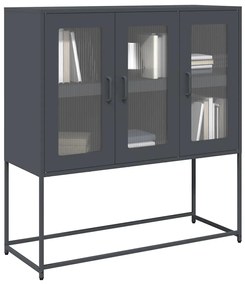 Ντουλάπι Ανθρακί 100,5x39x107 εκ. από Χάλυβα Ψυχρής Έλασης