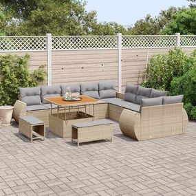 vidaXL Σετ Καναπέ Κήπου 13 pcs Μπεζ συνθετικό ρατάν