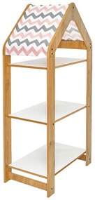 Ραφιέρα Montessori Zoilen I λευκό-φυσικό-ροζ mdf 50x30x100εκ 50x30x100 εκ.