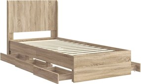 vidaXL Καλάθι με αποθήκη και κεφαλάρι Sonoma Δρυς 75 x 190 cm