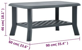 vidaXL Τραπεζάκι Σαλονιού Πράσινο 90 x 60 x 46 εκ. Πλαστικό