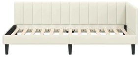 vidaXL Κρεβάτι Γωνίας με κεφαλάρι Κρεμ 100 x 200 cm Βελούδο