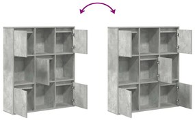 Βιβλιοθήκη Γκρι Σκυροδέματος 89x24x101,5 εκ. Επεξεργ. Ξύλο - Γκρι