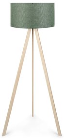 Φωτιστικό δαπέδου Rosling Megapap Mdf/ύφασμα Pvc χρώμα φυσικό/χακί 38x38x140εκ.-GP029-0001,19