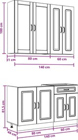 vidaXL Μονάδα κουζίνας KALMAR 4 pcs Sonoma Δρυς Επεξεργασμένο Ξύλο