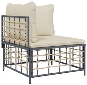 vidaXL Σαλόνι Κήπου Σετ 10Τεμαχίων Ανθρακί Συνθετικό Ρατάν &amp; Μαξιλάρια