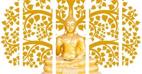 Εικόνα 5 μερών ο Βούδας με το δέντρο της ζωής - 100x50
