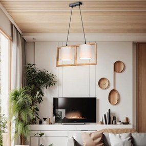 Φωτιστικό οροφής δίφωτο Sereda I Ε14 καφέ - κρέμ 54x14x27 εκ. 54x14x27 εκ.