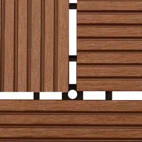 vidaXL Πλάκα Κατασκευής 11 pcs Καφέ 30 x 30 cm WPC