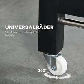 HOMCOM Πτυσσόμενο τραπέζι τραπεζαρίας, Βιομηχανικό τραπέζι, πτυσσόμενο, από μέταλλο και ξύλο, εξοικονόμηση χώρου, Καφέ