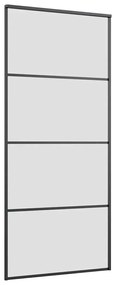 vidaXL Συρόμενη Πόρτα με Μηχανισμό Μαύρο 90x205 εκ. Γυαλί ESG