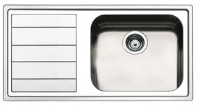 Apell Linear 8515 Ανοξείδωτος Λείος Ένθετος Νεροχύτης Με 1 Γούρνα και Ποδιά Αριστερά 100x50 cm