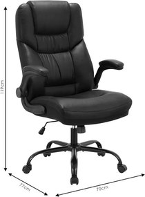 Καρέκλα γραφείου διευθυντή Stellar pu μαύρο 70x77x119 εκ.