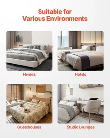 VEVOR Box Spring Queen Size Bed Frame with Fabric Cloth 79.1 L x 59.4 W x 4 H in