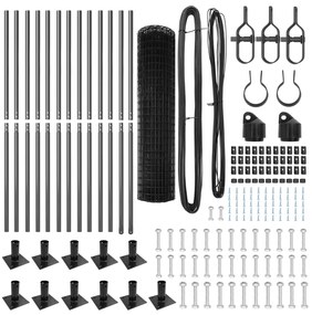 vidaXL Euro Fence Σετ 2 Γκρι Ατσάλι 25 x 1.2 μ Ανθεκτικός