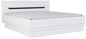 Κρεβάτι Orlando K118, Διπλό, Άσπρο, 180x200, Ινοσανίδες μέσης πυκνότητας, Πλαστικοποιημένη μοριοσανίδα, 202x202x102cm | Epipla1.gr