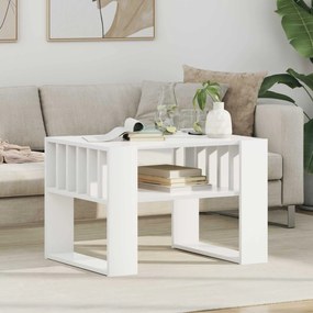 vidaXL Τραπεζάκι σαλονιού Λευκό 66 x 49,5 x 45 εκ. Επεξεργασμένο ξύλο