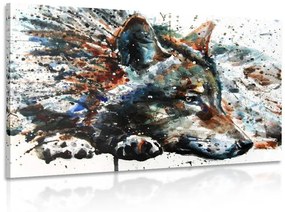 Εικόνα λύκου σε σχέδιο ακουαρέλας