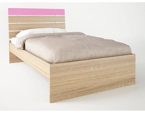 SB-00057 Παιδικό κρεβάτι "ΝΟΤΑ" μονό σε χρώμα δρυς-ροζ 90x190
   , 1 Τεμάχιο
