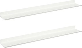 vidaXL Ράφι Τοίχου με ράφι Επιτοίχιο 2 pcs Λευκό 60 x 9 x 2,5 εκ