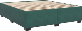 vidaXL Κρεβάτι box spring με στρώμα Σκούρο Πράσινο 200 x 200 cm