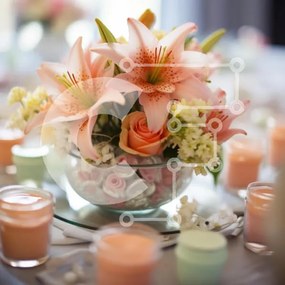 Σετ των 2 Intra Συλλεκτικό Ξύλινο Παζλ Plywood 4mm - Κομψή φλοράλ σύνθεση με κεριά Σε Ξύλινο Κουτί - Διαστάσεις: 10x10 cm – 25 κομμάτια