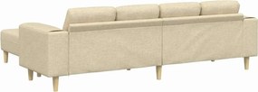 vidaXL Καναπές σαλονιού 3 pcs Κρεμ Πολυεστέρας